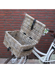Fahrradkorb/'Bakfiets'-Korb mittel mit Deckel, Grau